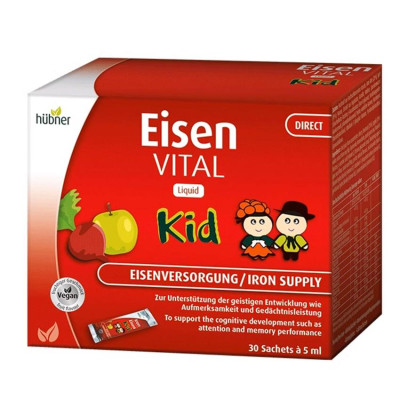 hübner德國郝柏娜 - Eisen Vital Kid 兒童便攜補鐵口服液 30條