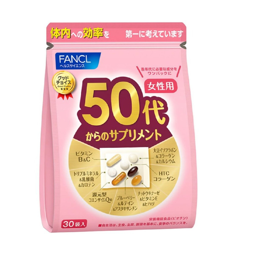 FANCL 50代女性綜合營養維他命礦物質補充丸 (30小包) [平行進口]