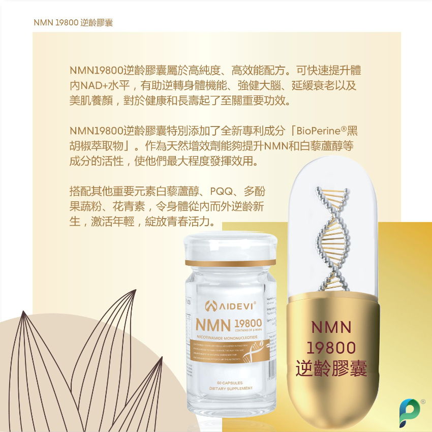 AIDEVI【全新星級】 NMN19800+ 逆齡膠囊  美國NMN 逆齡美肌NMN 60粒