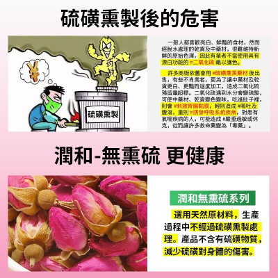 潤和花茶YEUNWO TEA-重瓣紅玫瑰花茶（無熏硫磺） 65g 美容養顏 安神助眠 排毒養顔 祛濕茶 養生花茶