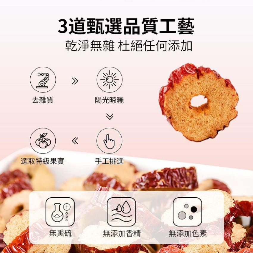 紅棗片 120g【無熏硫磺系列】紅棗 湯料 即食紅棗 新疆紅棗  養顔美容 調理脾胃 增強免疫力 緩解疲勞 促進睡眠 滋陰養血 EXP:12/2025