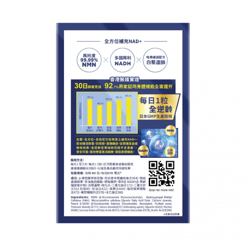 WholeLove MED愛完全醫學系列全逆齡至尊版NMN 40000 NAD+ 80粒
