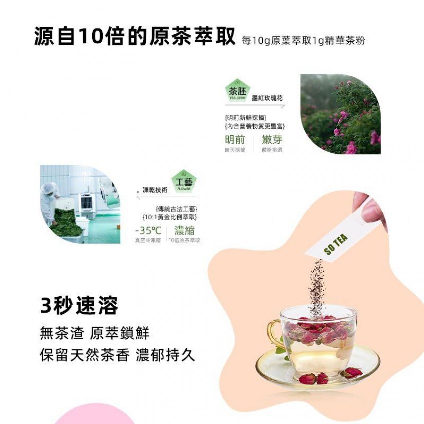 SO TEA -養顔玫瑰花茶（1g*10袋) 紅玫瑰 美容養顏 安神助眠 養生花茶 泡水茶